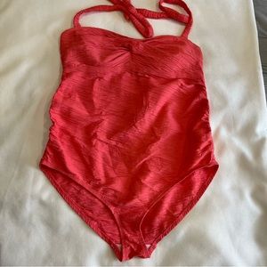 BEACH BUMP Motherhood Maternity Coral Swimsuit Size L